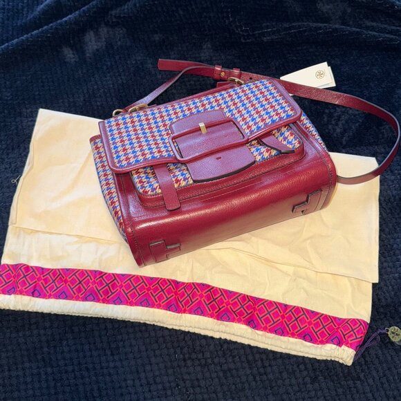 Tory Burch Sawyer Houndstooth Satchel - Picture 6 of 6